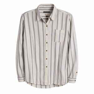 Universal Thread Linen Blend Striped Button Front Shirt | Size L